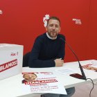Josué Temiño, durante la presentación de la campaña 'Hablamos' del PSOE de Burgos.