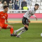 Grego Sierra, durante el partido contra la Real Sociedad B.