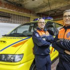 Miguel Ángel Arnaiz y Lorenzo Bernabé, en la sede de Protección Civil Burgos.