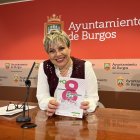 La concejal de Servicios Sociales, Mila del Campo, antes de presentar el programa de actividades en torno al 8M, Día de la Mujer Trabajadora en Burgos.