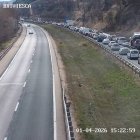 Imagen de retenciones en la AP-1 en Briviesca.