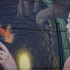 Instante de la presentaciónd el mural.