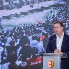 El presidente de la Diputación, Borja Suárez, durante la presentación del Festival de Verano de Clunia.