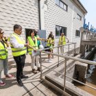 Un momento de la visita a la depuradora de Burgos para conocer los detalles del tanque de tormentas.