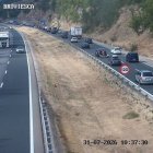 Circulación lenta en Briviesca en la AP-1.