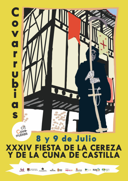Cartel Fiesta de la cereza y de la cuna de Castilla de Covarrubias