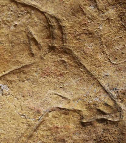 La cueva de Penches tiene una gran riqueza arqueológica. Aquí un grabado.