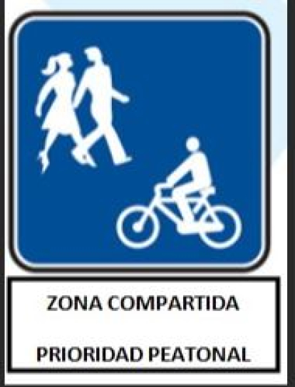 Señal compatible para bicis y peatones.