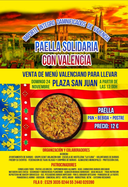 Paella solidaria en Burgos por la DANA