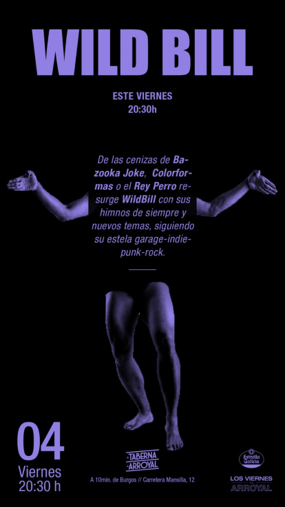 Cartel del concierto de Wild Bill en La Taberna de Arroyal.