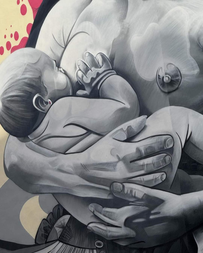 Detalle del mural ganador.