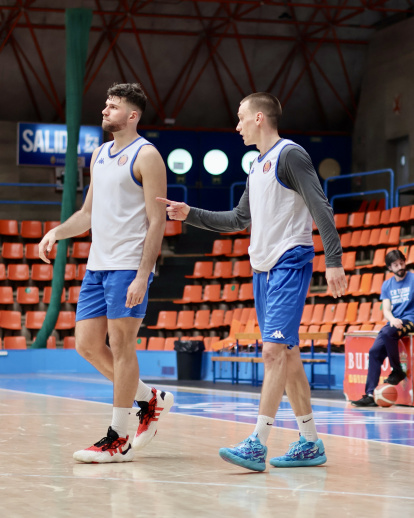 Stümer junto a Ramón Vilá en uno de los entrenamientos de la semana.