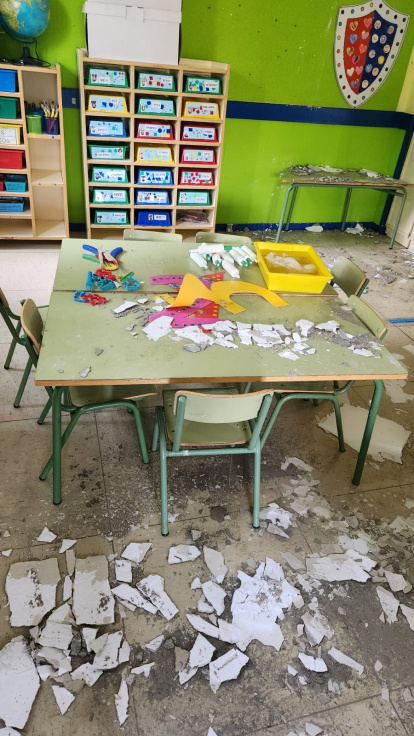 La escayola del techo se ha desprendido por completo