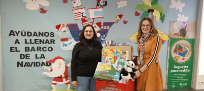 Carmen Odilón, directora de Alcampo en Burgos, durante la campaña de recogida de