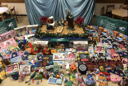 Parte de los juguetes recogidos por la Cofradía de la Santa Columna.