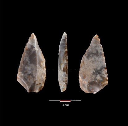 Restos tallados que identifican una nueva cultura tecnológica en la evolución humana.