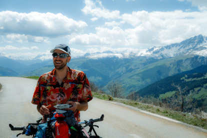 Instante del viaje en bicicleta de Pablo hasta Cabo Norte en Noruega.