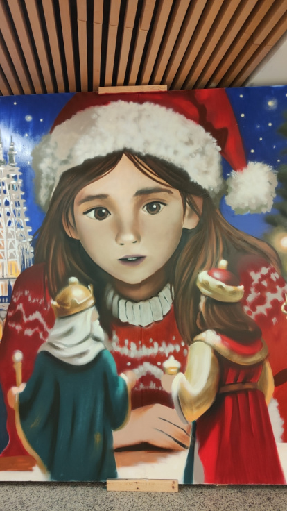 Mural creado para la XXXIII edición del Belén Monumental del Ejército.