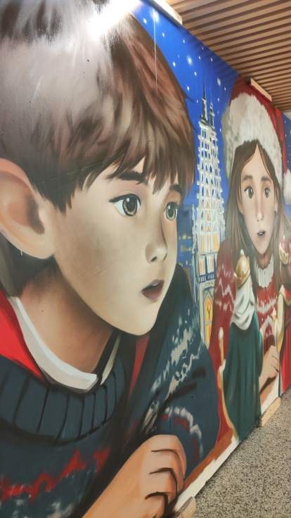 Mural creado para la XXXIII edición del Belén Monumental del Ejército.