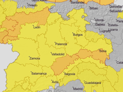 Avisos meteorológicos este viernes en la comunidad de Castilla y León.