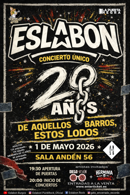 Cartel del concierto por el 20 aniversario de Eslabon.