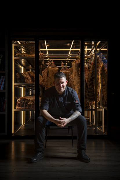 El responsable de la cocina de Asador Abadesa, Guillermo Martínez de Marigorta.
