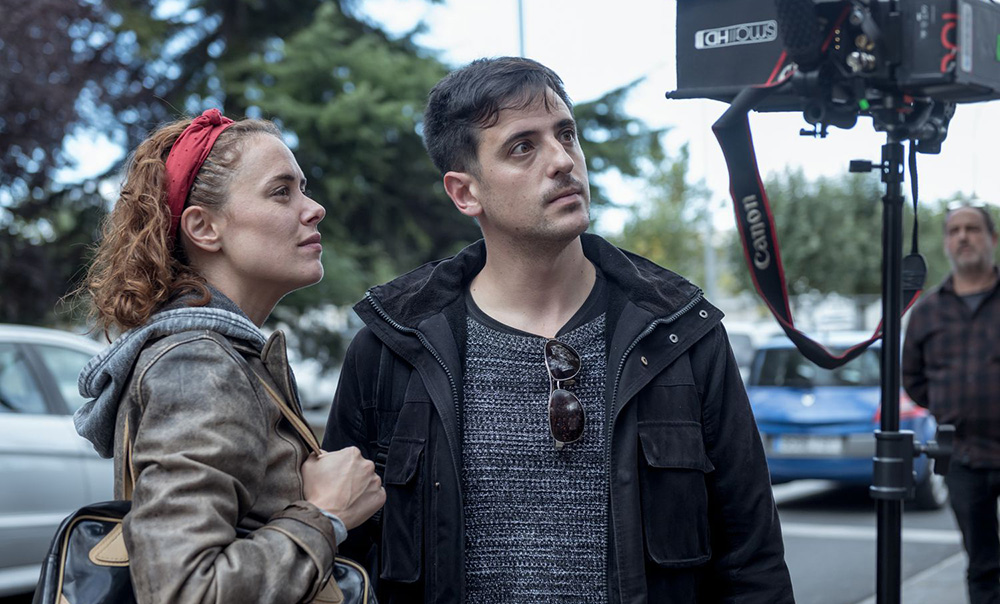 Patricia López Arnáiz y David Pérez Sañudo, durante el rodaje de 'Ane'. TAMARA ARRANZ